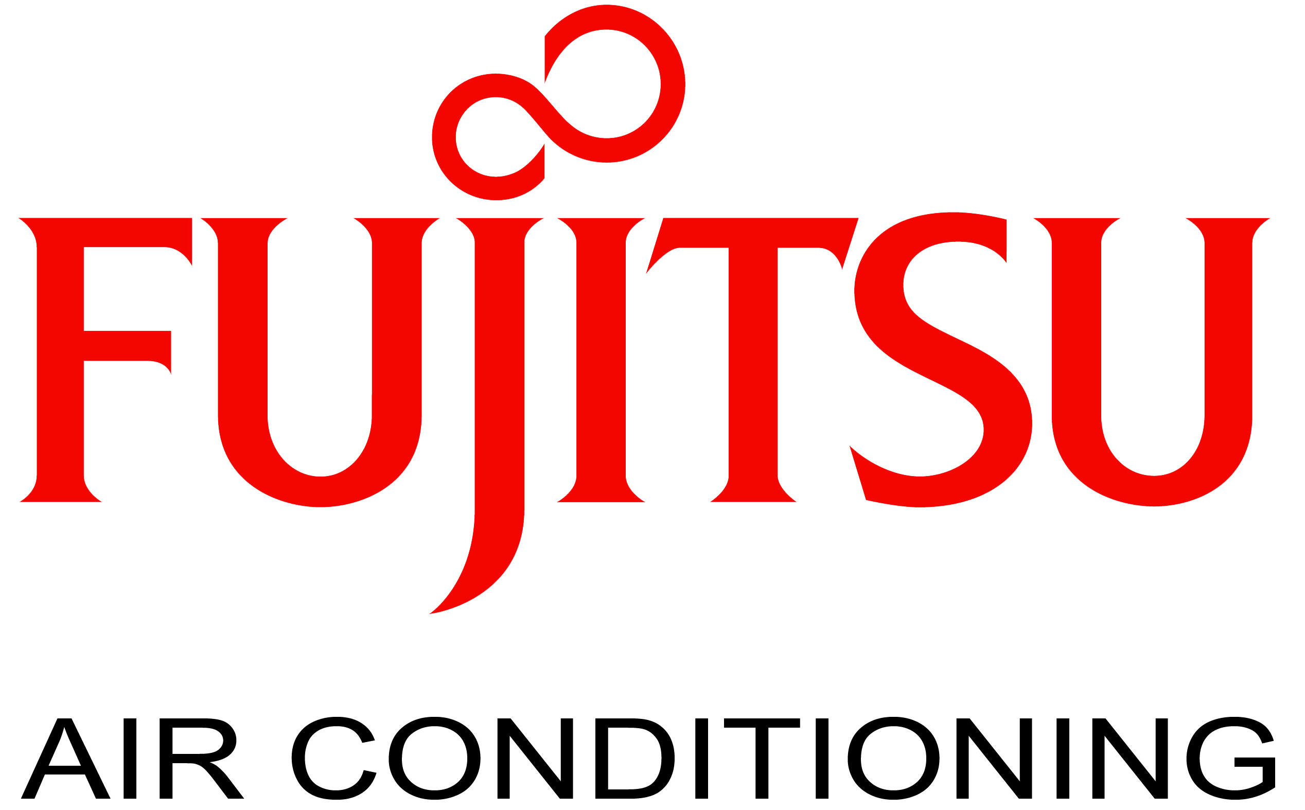 Fujitsu Air Conditioning logo featuring red text with the Fujitsu brand name.